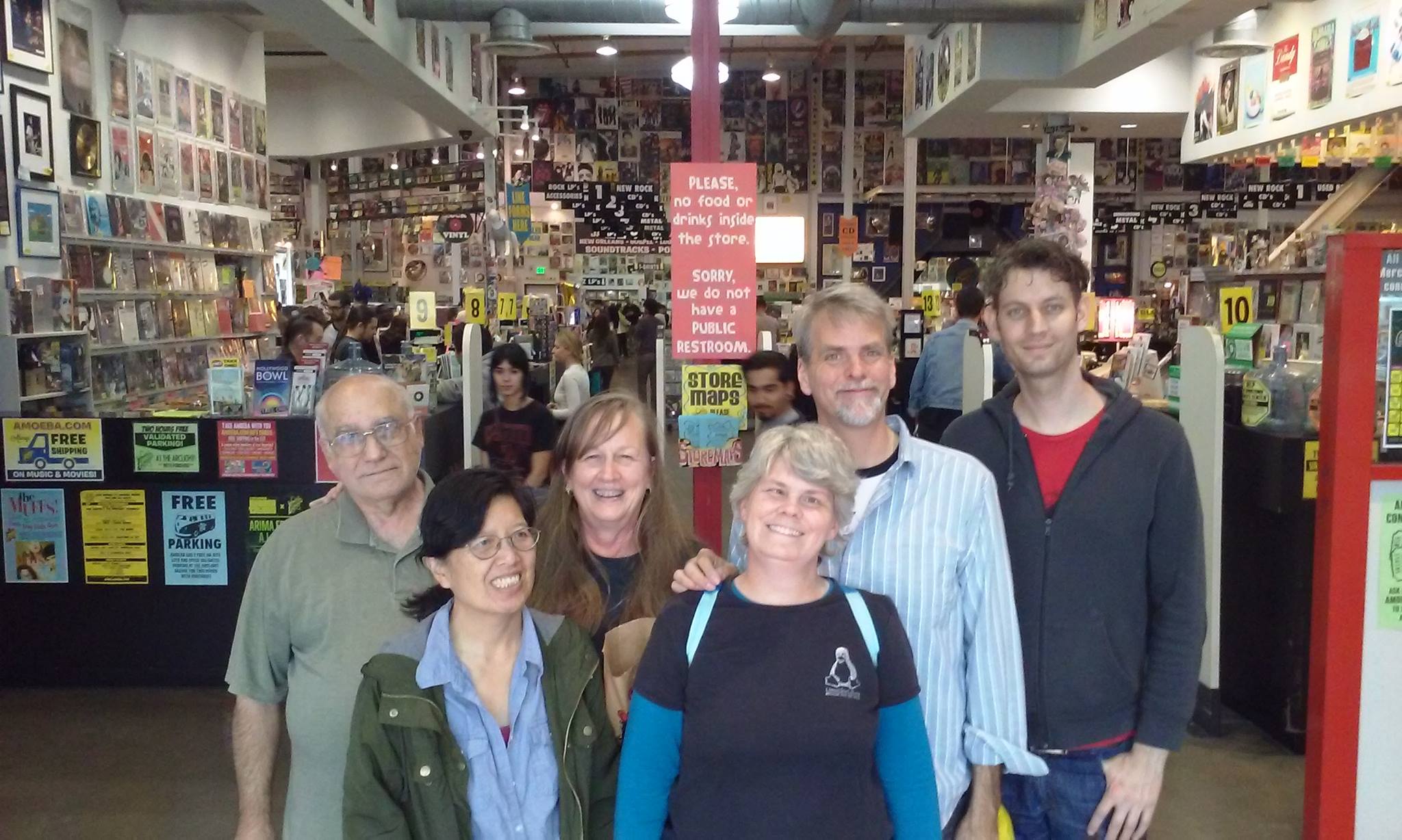 Jill,Steve,Sharon,Betty,Mathieu&Mike@Ameoba Records for Jill's BDay